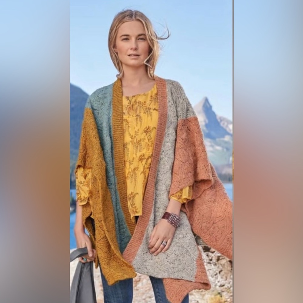 Sundance Multicolor Patchwork Poncho - image 1